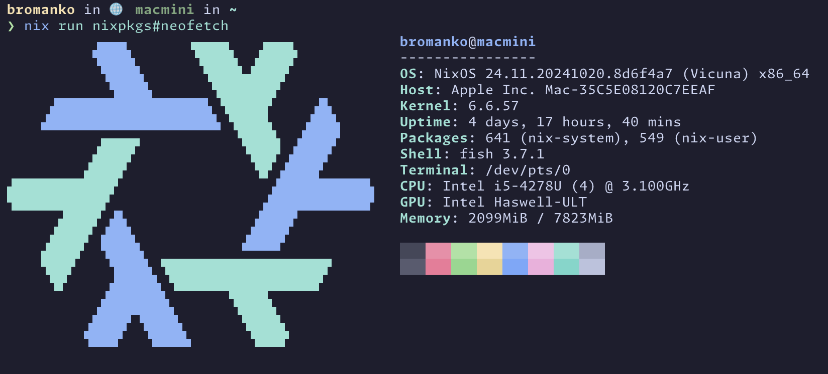 MacMini neofetch output